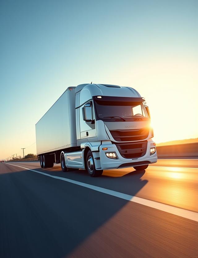 Modern logistics truck on a highway